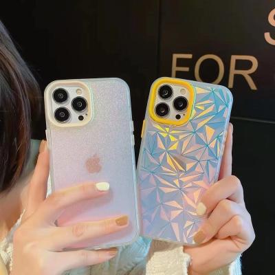 China Soft Carbon Fiber Gradient Laser Matte Case For iphone 13 12 11 pro XR Max X XS 7 8 Plus Cute Cover Device for sale