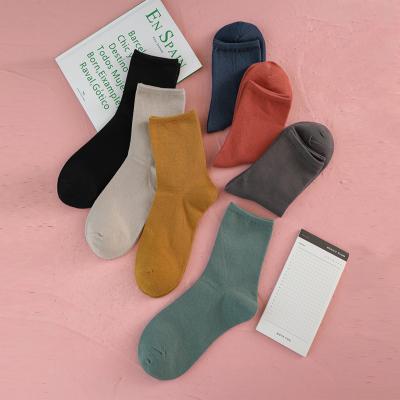 China Women's Socks QUICK DRY Autumn Winter Tube Black Medium Thick Pure Cotton Socks Warm Candy Color for sale