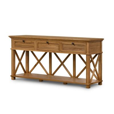 China Hot Sale Hamptons Rustic Nordic Vintage Furniture Center Console Solid Wood Living Room TV Stand With Drawers Cabinet for sale