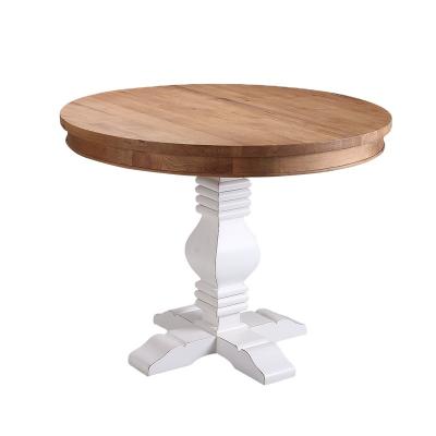 China EUROPEAN French Country Furniture Solid Oak Wood Circle Round Nordic Dining Table for sale