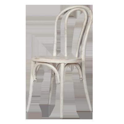 China Replica Rustic White Bentwood Thonet Style Stackable Dining Chair for sale