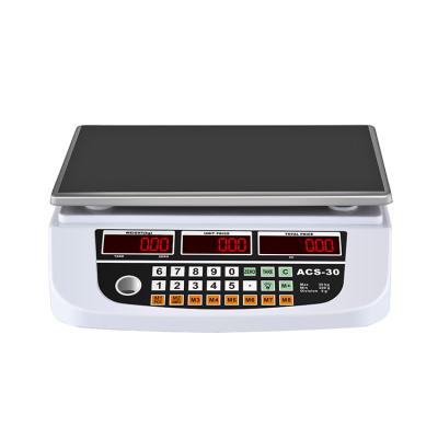 China Price Calculating Counting Scale Electronic Computing Scale With Built-in 30kg Battery Rechargeable Digital Scales for sale