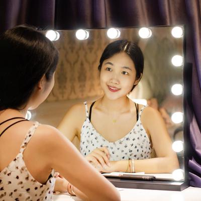 China Beauty Hollywood Lighted Makeup Mirror Desktop Vanity Mirror Lighted Cosmetic Vanity Mirror Wholesale for sale