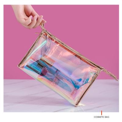 China New Laser TPU Storage Bag Large Capacity Toiletry Bag Cosmetic Transparent Waterproof Storage Cosmetic Bag for sale