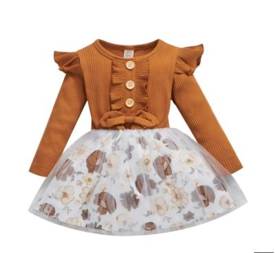 China High Quality Cute Anti-wrinkle Casual Baby Printed With Fly Sleeves And Long Sleeves Dresses Boutique Clothing for sale