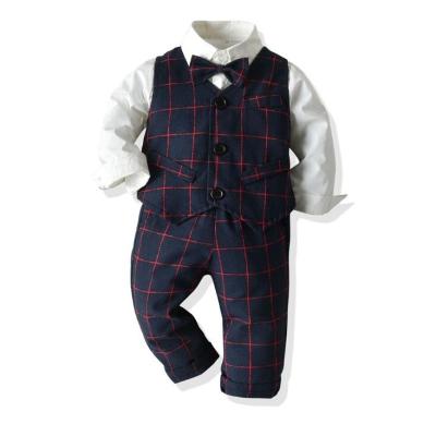 China Beautiful Autumn New Boys Vest And Pants Formal Kids Garment 3pcs Set for sale