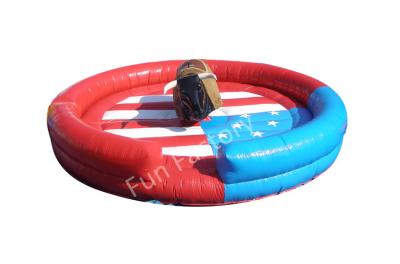 China Customized Size Inflatable Rodeo Mechanical Bull Games in Red Blue for sale