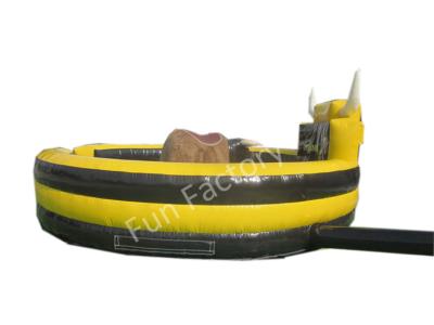 China Yellow and Black Thrilling Inflatable Mechanical Bull For Kids And Adults for sale