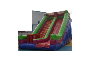 China Bule Red Green Single Giant Inflatable Slide With Pillar Combo for sale