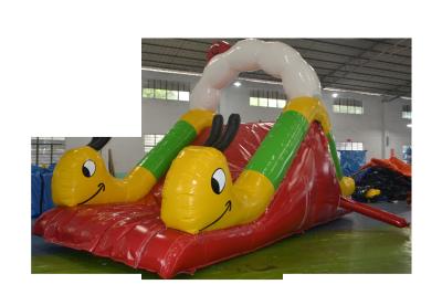 China Lovely Caterpillar PVC Giant Inflatable Water Slide Printing Color for sale