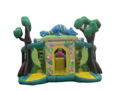 China Green PVC Inflatable Swimming Pool Slide For Adult UV - Treated for sale