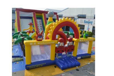 China Resbalón del parque de atracciones de los niños y doble cara inflable 7 x 5 los x 3.5m de la diapositiva en venta