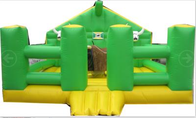 China Amusement Park Inflatable Mechanical Bull With Inflatable Mattress Green House for sale