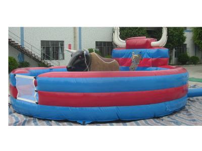 China 0.55mm PVC Mechanical Bucking Bull , Blue Mechanical Bull Comerial Use for sale