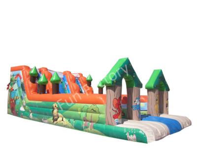 China Commercial Inflatable Water Slide Bounce House 0.55mm PVC Tarpaulin for sale