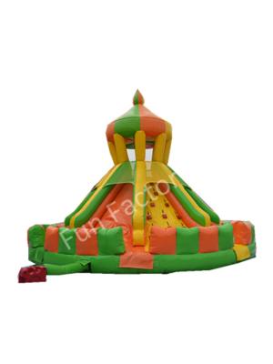 China Orange Green Climbing Round Giant Inflatable Slide For Aquapark for sale