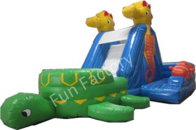 China Fun Wild Rapids Inflatable Water Slide Children Inflatable Pool With Slide for sale