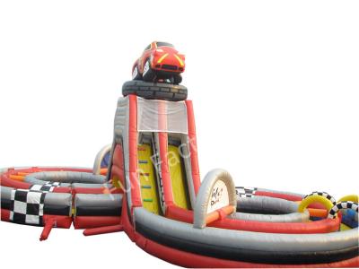 China Top Level Inflatable Wet Dry Bouncers With Slide / Kids Inflatable Water Slides for sale