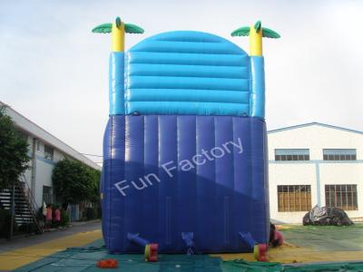 China Adult Giant Inflatable Slide UV - resistant Blue Jumping Air Slide for sale