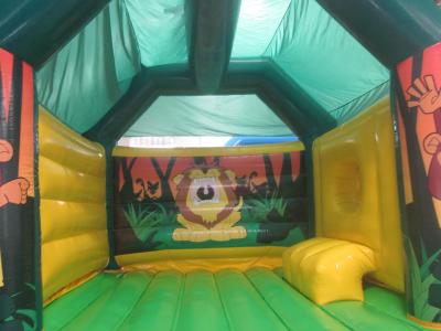 China Children Fireproof Combo Slide Bounce House Animal Monkey Theme for sale