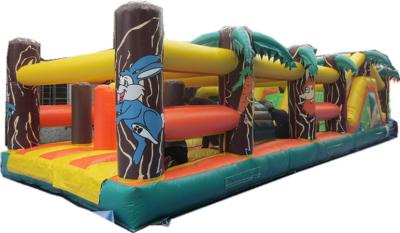 China Multiplay Inflatable Radical Run Obstacle Course With Double Stitching for sale