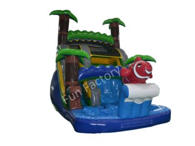 China Outdoor Leisure Park Jungle Theme Inflatable Water Slides With Swimming Pool for sale