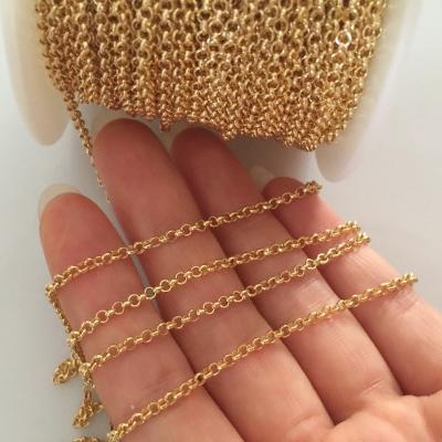 China Great For Making Jewelry Components And Crafts 2.25mm Jewelry 14K Gold Filled Roller Chain For DIY Making Jewelry Findings for sale