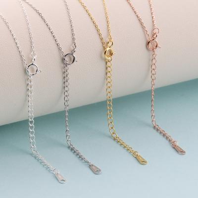 China DIY 925 Sterling Silver Cross Necklace Chain Jewelry Accessory For Jewelry Making Gold Plated Necklace Chain for sale