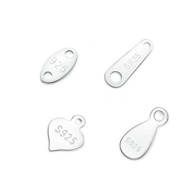 China Sterling Oval Heart Water Drop Jewelry DIY Accessory Form Jewelry Connectors For Bracelet Necklace End Extension Tail Chain Diy Making 925 Silver for sale