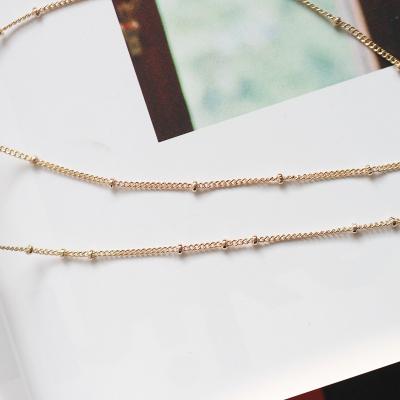 China DIY Jewelry Accessory Hot Selling Jewelry Copper Beads Chain 14K Gold Plated Chain For Bracelet Necklace for sale