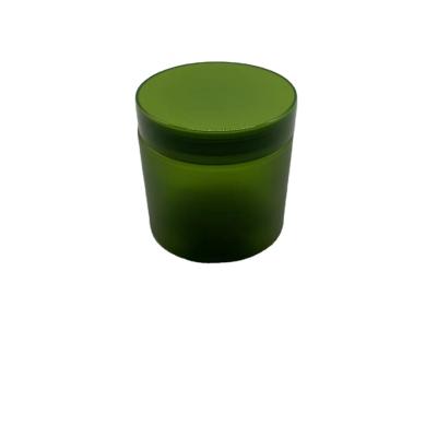 China Plastic Luxury PET 200ml Matte Green Color Cosmetic Skin Care Cream Jar for sale