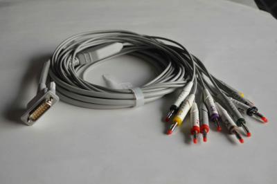 China HP one piece 10-lead EKG cable with leadwires,3.5m for sale