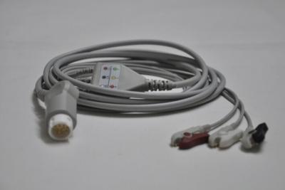 China HP12P ECG CABLE 3-Lead CLIP,3.5m for sale