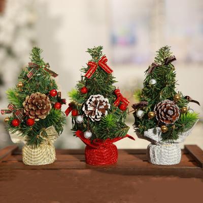 China Mini Christmas Tree Snow Frost Artificial Mini Christmas Tree DIY Small Pine Opens Desktop Decoration Christmas Ornaments for sale