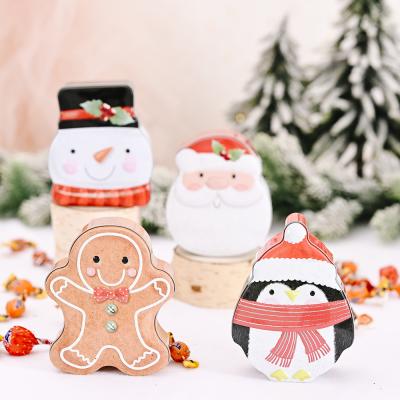 China Tinplate Christmas Candy Box Cookie Snack Storage Kids Gifts Savings Jars Children's Gifts Cartoon Candy Box for sale