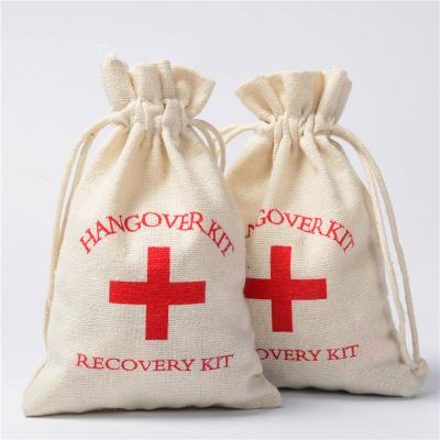 China Canvas Hangover Kit Bags Kit Bag First Aid Pouch Vintage Bag Cotton Drawstring First Aid Pouch for sale