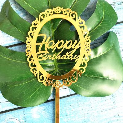 China Acrylic Cake Decoration Inserts Happy Birthday Party Cake Topper Card Decor Insert Card Acrylic Cake Home Store Supplies Baking Accessories for sale