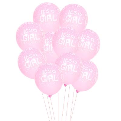 China Girl Latex Balloons Baby Shower BOY OR GIRL Decorative Products Balloon 12 Inches 2.8 Grams Full Printed Latex Balloon for sale