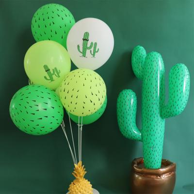 China Latex Balloon 12 Inch Cactus Latex Balloon Decoration Balloon Forest Birthday Theme Party Hawaiian Decoration for sale