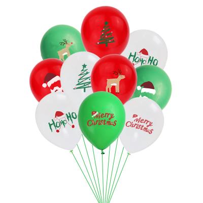 China Latex Balloon Christmas Balloon New 12 Inch Cartoon Santa Claus Elk Latex Balloon Holiday Party Decoration for sale