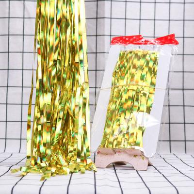 China High Quality Vivid Colored Party Plastic Foil Tinsel Wall Curtains Aluminum Foil Curtain Party for sale