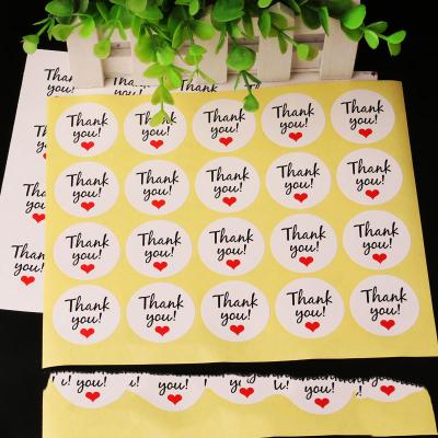 China Paper Thank You Stickers Handmade Sticker Circle Stationery Thank You For Your Order Seal Labels Thank You Sticker for sale