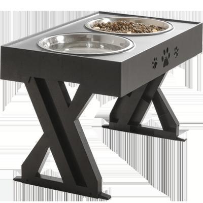 China 2023 Pet Lift Table Sustainable Bowl Elevated Stainless Steel Folding Bowl For Dog And Cat for sale