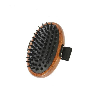 China Sustainable Dog Cat Solid Wood Hair Removal Massage Bath Brush for sale