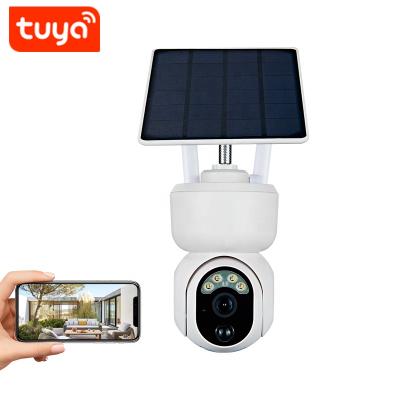 China TUYA Smart WIFI 4G Wireless Rechargeable IP Camera Solar Powered Panel PTZ Outdoor Tracking Motion Detect Solar Security CCTV System for sale