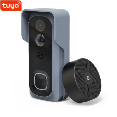 China 1080p Wireless Smart Home Security Intercom Battery Operated Wifi Doorbell Wireless Video Bell Camera with Chimes TS01-2MP-WIFI for sale