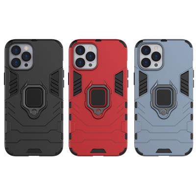 中国 Ring Grip Kickstand Full Protection Iron Man 360 Degree Sealed Rotating Case Protector Cover Good for iPhone 12 pro 販売のため