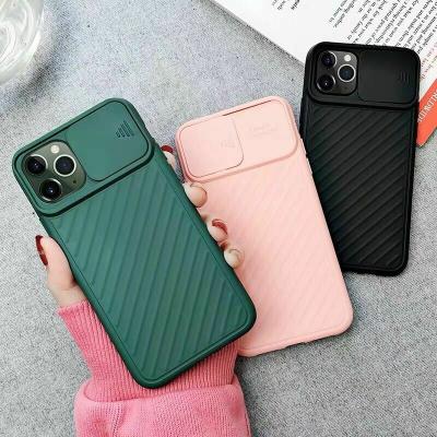 Cina New Style Slide Camera Cover Lens Silicone Protective Phone Case For iPhone 11 Pro Max in vendita