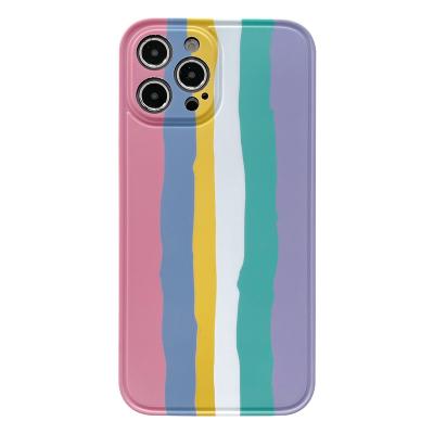 China New Colorful Soft Rainbow Cover IMD TPU Protector Cover Soft Case For iPhone12 mini 12 pro for sale