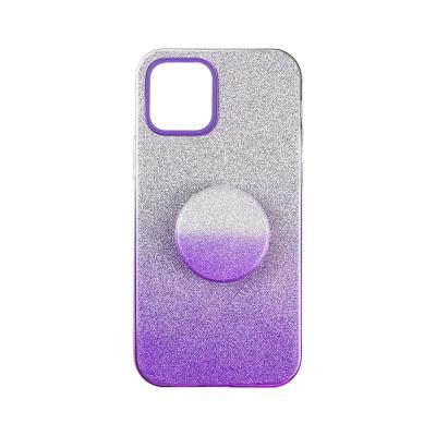 China 2020 New Anti-fall 3 in 1 Gradient Glitter Powder TPU+PC Case Airbag Holder Cover For iPhone 12 Pro Max for sale